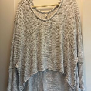 Free People Gray Waffle Knit Tunic